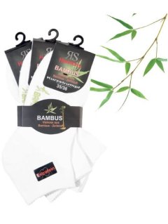Strømper Harmony Kortskaftet - BAMBUS - Hvid - 3-PAK